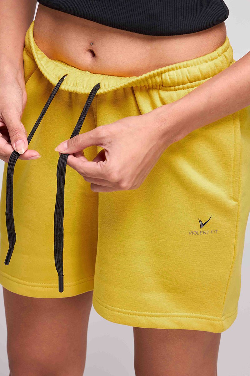 ComfyCore Fleece Shorts (Yellow) - Image 4