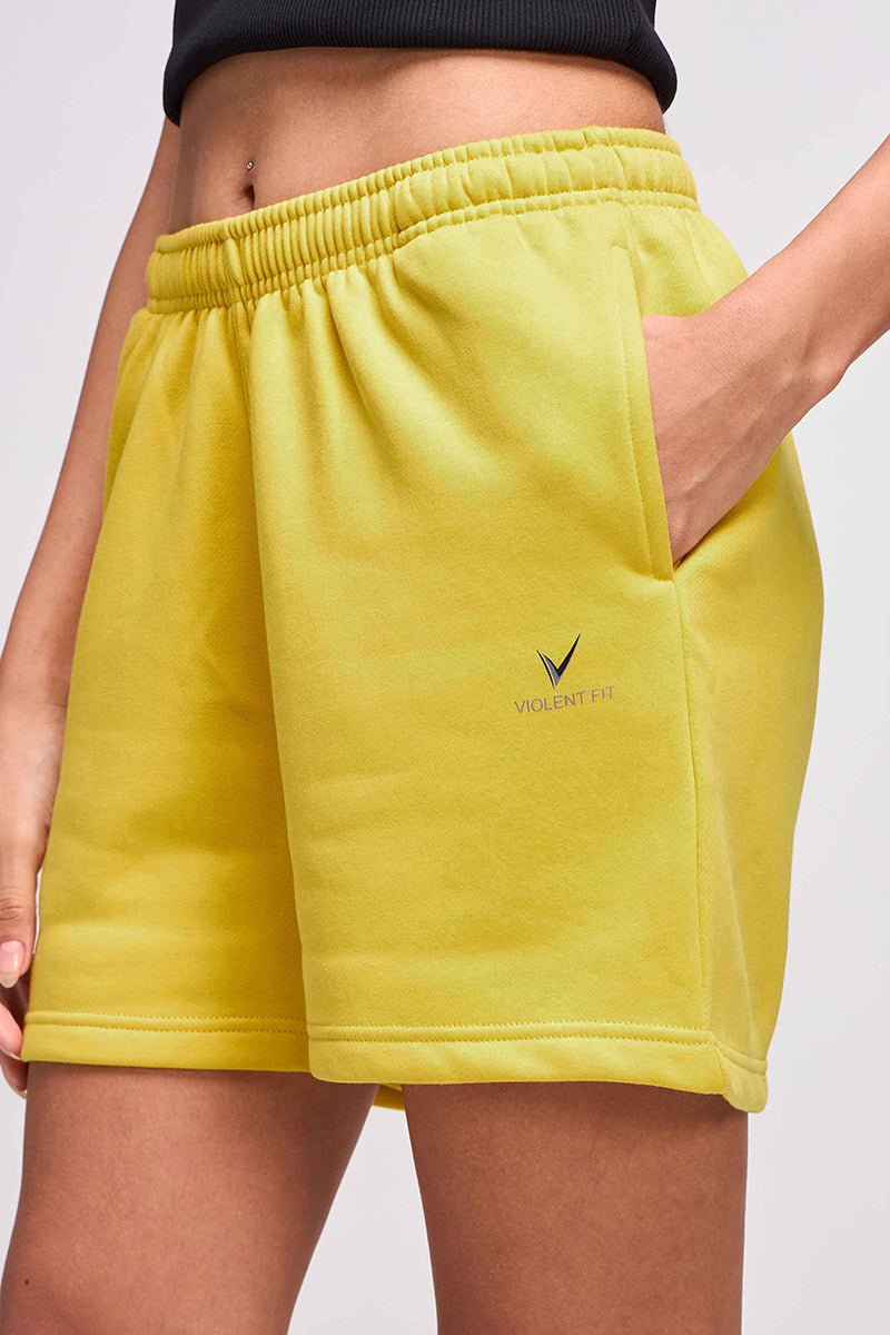 ComfyCore Fleece Shorts (Yellow) - Image 5