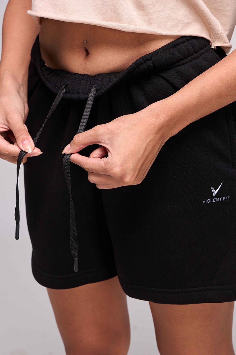 ComfyCore Fleece Shorts (Black) - Image 4