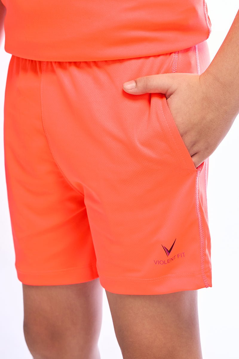 ComfyKid Fleece Shorts (Orange) - Image 6