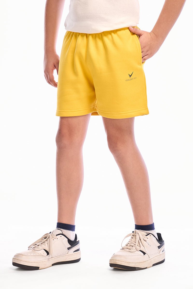ComfyKid Fleece Shorts (Yellow) - Image 4