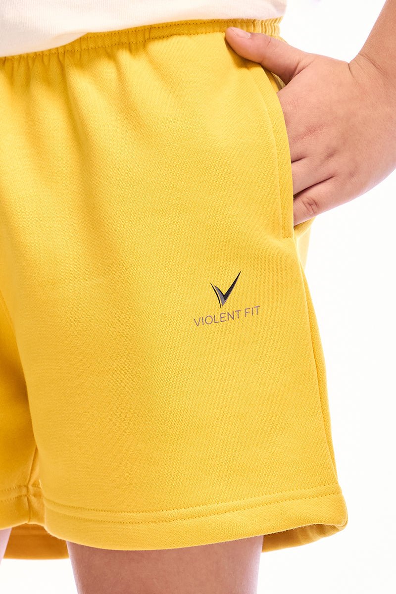 ComfyKid Fleece Shorts (Yellow) - Image 5