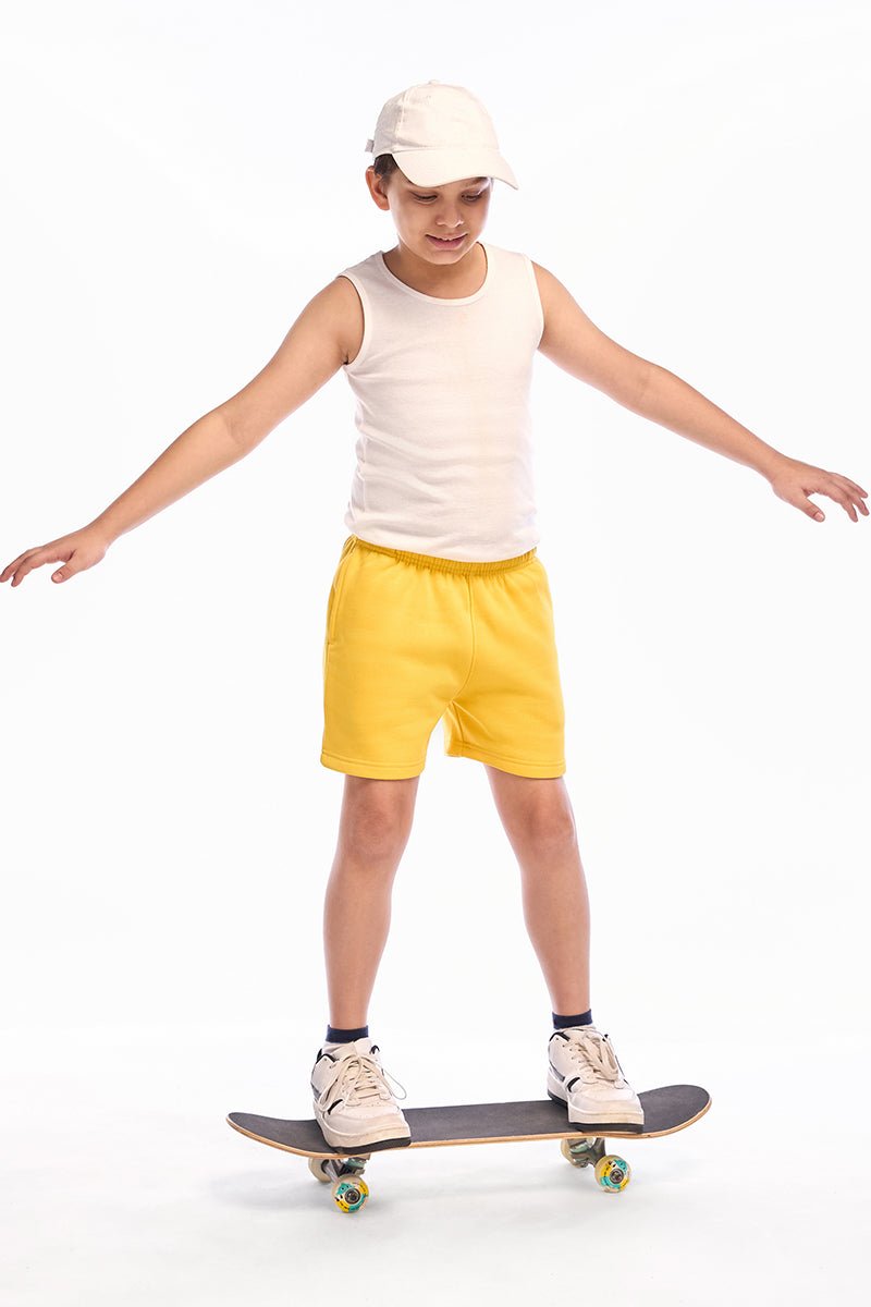 ComfyKid Fleece Shorts (Yellow) - Image 6